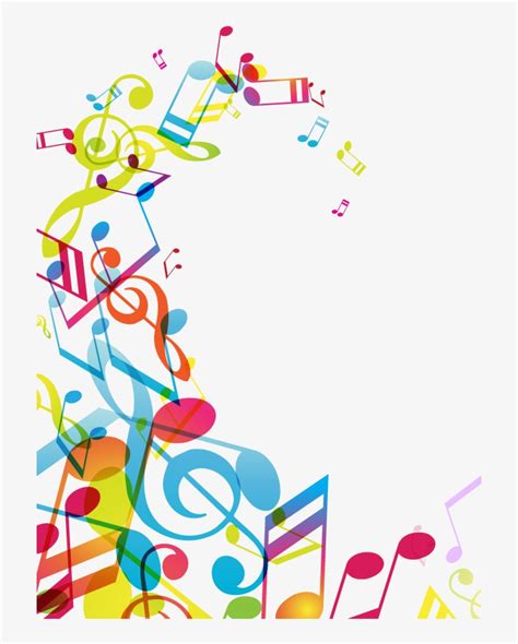 Musical Note Poster Borders Colorful Music Note Symbol Png Image