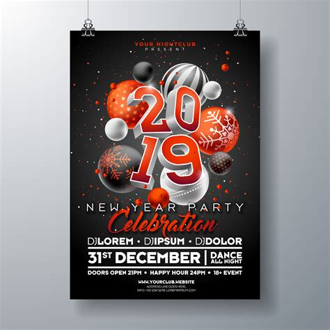 New Year Party Celebration Poster 332764 Vector Art At Vecteezy