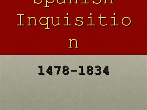 The Spanish Inquisition English Ii