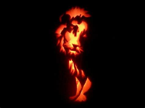 Carved A Nice Lion Was Able To Get The Free Stencil From Pumpkinglow