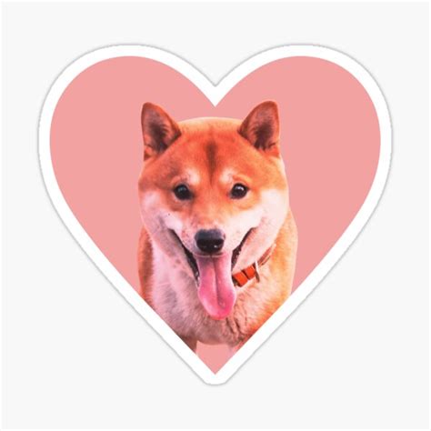Shiba Inu Pink Love Heart Sticker For Sale By Sagestreet Redbubble