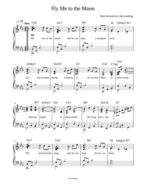 Fly Me To The Moon 2020 Sheet Music For Piano Solo Easy