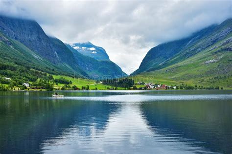 Tranquil Landscape With Eidsvatnet Lake Stock Image Image Of Landmark