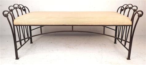 Find wrought iron benches & update your outdoor space today! Vintage Wrought Iron Upholstered Bench at 1stdibs