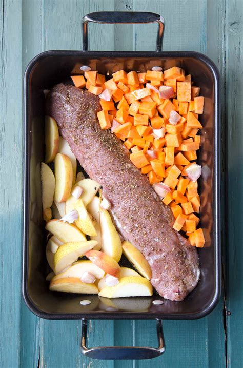 Cover with cold water and bring to a boil. ONE PAN ROASTED PORK WITH SWEET POTATO, PEAR, APPLE AND ...