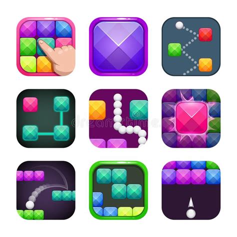 Iconos Del App Con Las Frutas Brillantes Coloridas De La Fantasía