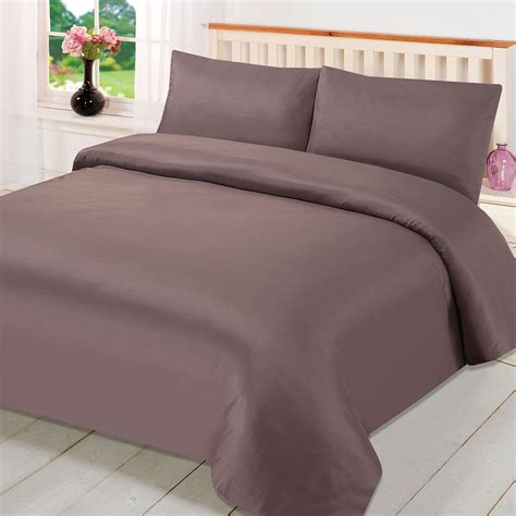 Brentfords Plain Duvet Cover Pillowcase Reversible Bedding Set OR Fitted Sheet EBay