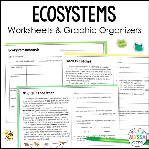 Ecosystems Worksheets