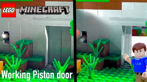 How To Build A Functioning Lego Minecraft Piston Door Youtube