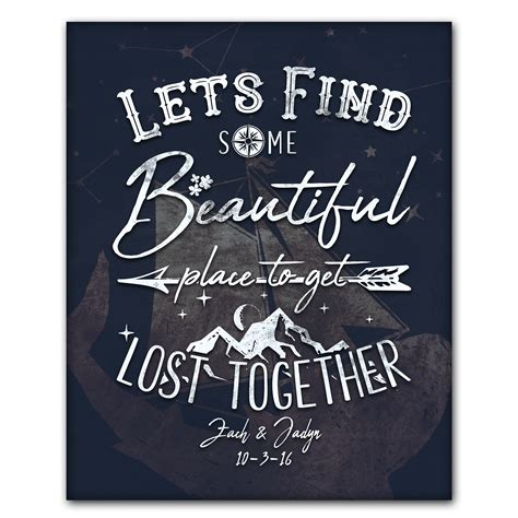 Lets Get Lost Together Romantic Personalized T Print Personal Prints