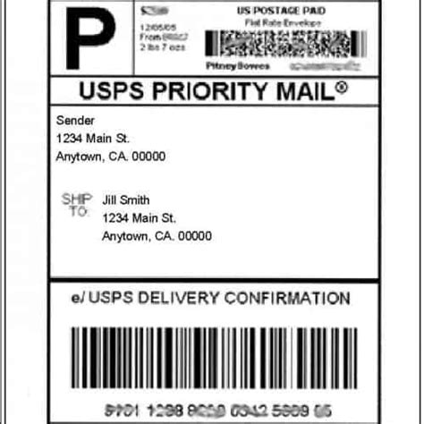 Shipping Label Template Usps Printable Label Templates Shipping Label