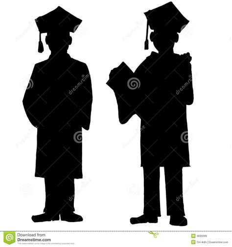 Silhouettes Of Graduates Stock Illustration Illustration Of Clip 4695699