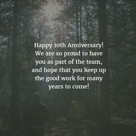 Here are 40+ happy work anniversary speeches, quotes, and wishes you should use to appreciate and thank your employees. Work Anniversary Quotes for 10 Years - EnkiQuotes