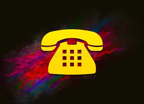 Telephone Icon Colorful Paint Abstract Background Brush Strokes