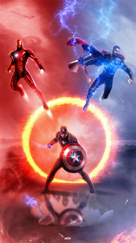 1080x1920 Iron Man Thor Captain America Hd Superheroes Artwork