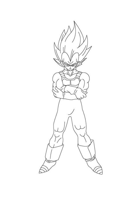 Vegeta Is Angry Coloring Page Free Printable Coloring