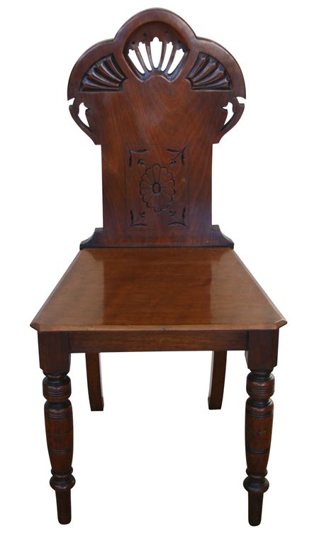 Target/furniture/kitchen & dining furniture/walnut : An antique Edwardian American black walnut hall chair