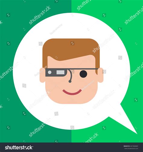 Man Wearing Smart Glasses Stock Vector Royalty Free 461060683