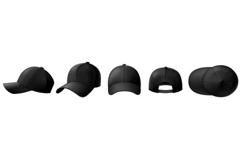 Black Cap Mockup Baseball Caps Sport Hat Template And Realistic 3d T
