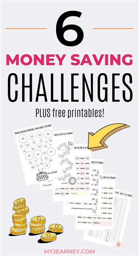 6 Fun Money Saving Challenges Plus Free Savings Goal Printables Money