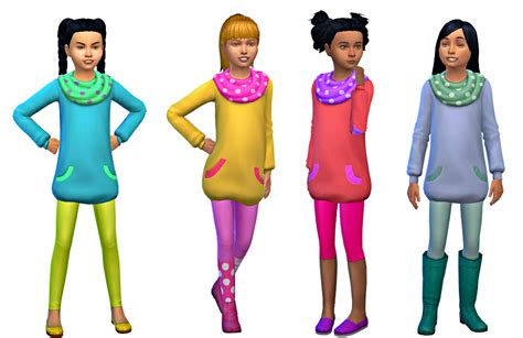 My Sims 4 Blog City Living Girls Sweater Dress Edit And Recolors By