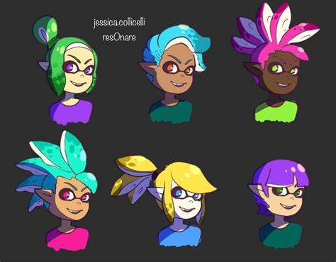 Gradients and glowing spots are also options. Inkling Hairstyles | Splatoon Amino