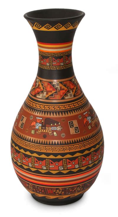 Inca Ceramic Bird Decorative Handmade Vase Awqalli Likrayuq NOVICA