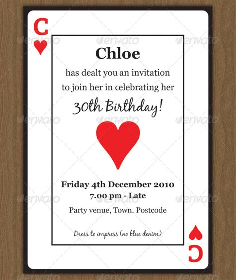 playing card invitation  chloeb graphicriver