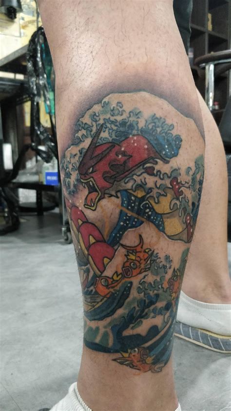 Final Update To The Gyarados Tattoo In All Its Finished Glory