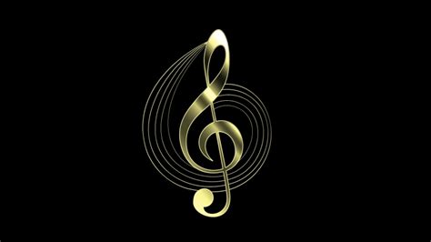 Gold Treble Clef With Decorative Stock Footage Video 100 Royalty Free