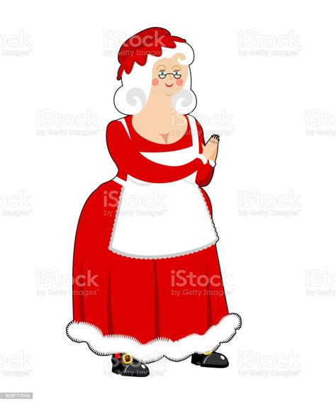 mrs claus isolated wife of santa claus christmas woman in stock illustration download image
