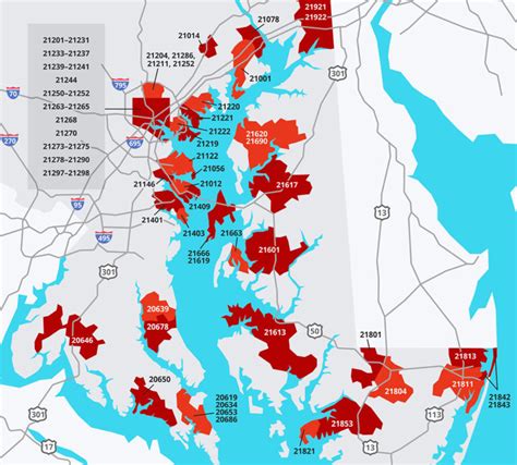 Maryland Waterfront Zip Code Map Rosati Realty