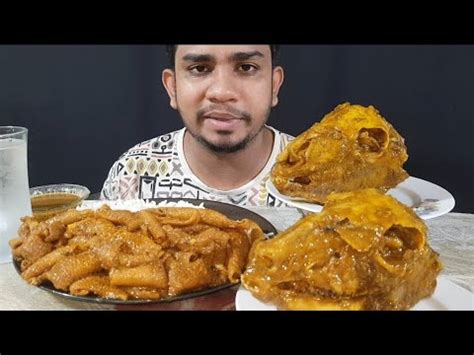 ASMR Eating Spicy Mutton Boti Curry Two Big Goat Head Curry With Rice Eating Show Mukbang