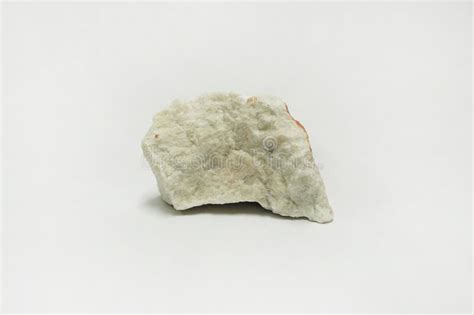 Piece Of Raw Dolomite Mineral Rock Stone On White Background Stock