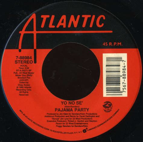 Pajama Party Yo No Sé 1989 Vinyl Discogs
