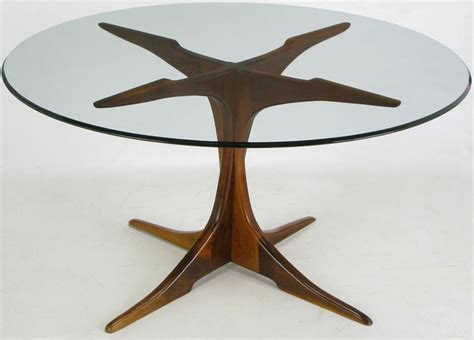 Pedestals are sold as a kit (base and feet), or separately. Custom X-Base Teak Wood Dining Table with Glass Top at 1stdibs