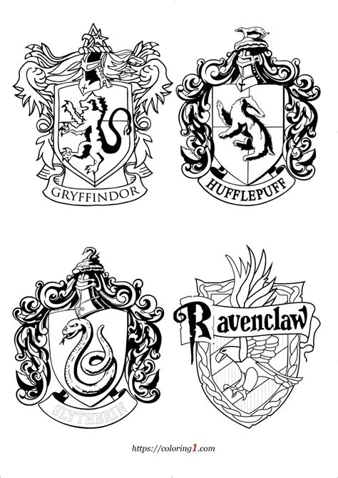 Harry Potter House Crests Coloring Pages 2 Free Coloring Sheets 2021