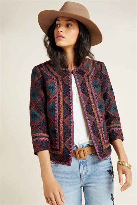Anna Sui Maribel Embroidered Blazer Anthropologie Colourful Outfits