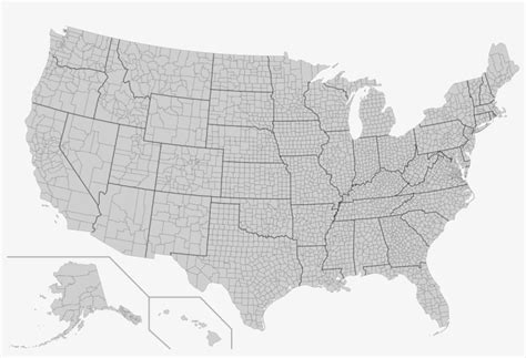 Blank Map Of USA With Counties