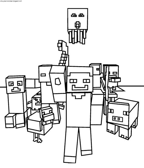 Dibujos Sin Colorear Dibujos De Minecraft Para Colorear