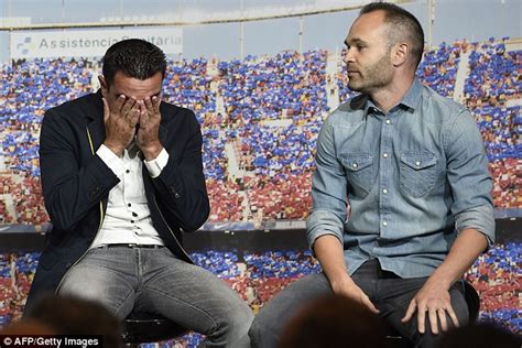 Xavi Reduced To Tears In Emotional Farewell Event At Barcelona As Andres Iniesta Pays Tribute