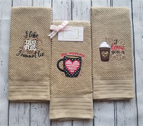 Tan Kitchen Towels With Cute Sayings Etsy In 2020 Etsy Cute Quotes