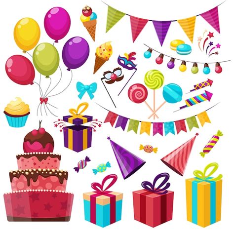 Free Vector Birthday Party Elements Set