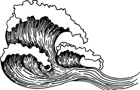 Sea Waves Sketch Outline Of Sea Wave Hand Drawn Sketch Ocean Wave