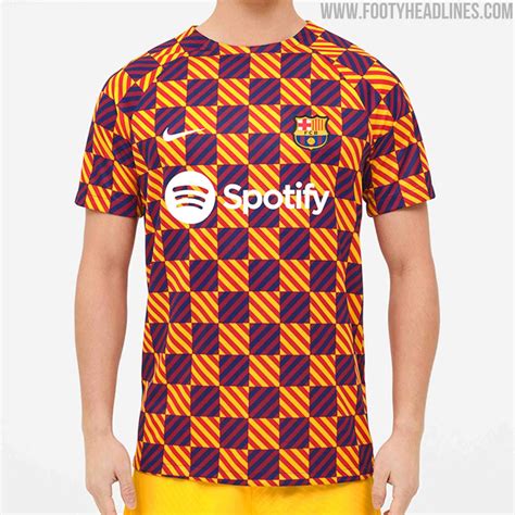 Spectacular Barcelona 2023 Senyera Pre Match Shirt Released Footy