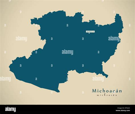 Modern Map Michoacan Mexico Mx Illustration Stock Photo Alamy