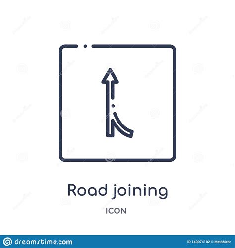 Linear Road Joining Icon From Maps And Flags Outline Collection. Thin Line Road Joining Icon 