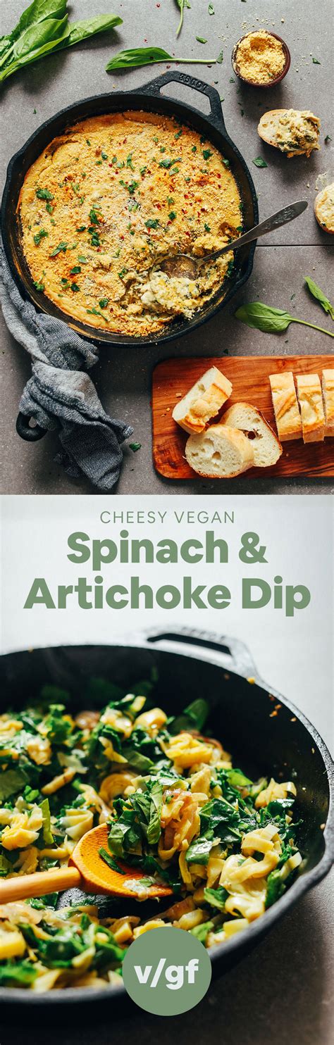 Cheesy Vegan Spinach Artichoke Dip Bigforkeats Com