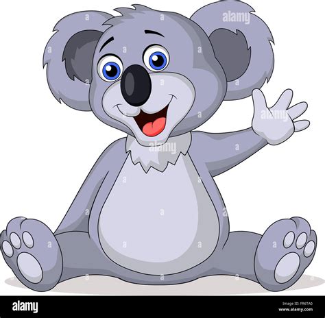 Cute Koala Cartoon Waving Hand Stock Vector Image And Art Alamy