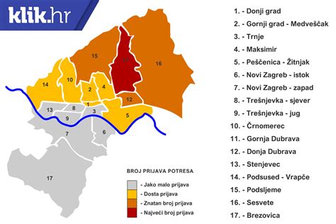 Karta Potresa U Zagrebu Po Emsc U U Kojim Se Kvartovima Najviše Osjeća